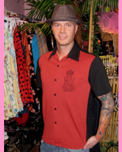 Black and red Royal Flush Lounge Shirt