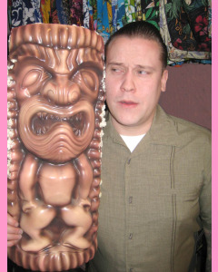 Khaki Tiki Button Stitch Shirt