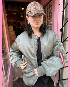 Vintage Green Alpha MA-1 Bomber Jacket