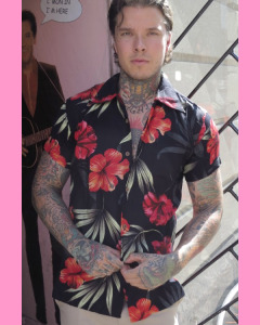 Black Barcelona Hawaiian Shirt