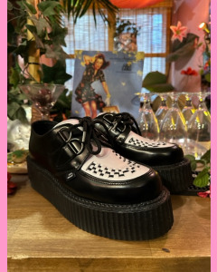 D-Ring Stomppers, Black and White Leather