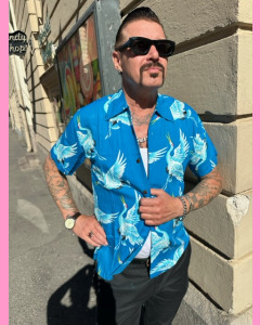 Light Blue Kyoto Hawaiian Shirt
