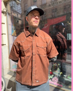 Black Dickies Riner Slim Short Sleeve Work Shirt
