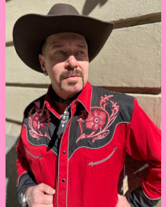 Red Flower Western Shirt