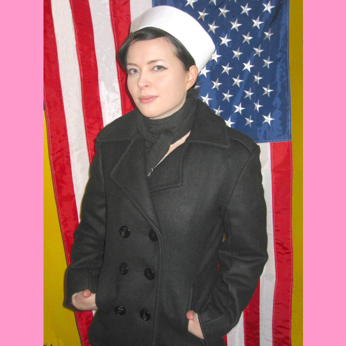 Girls store navy peacoat