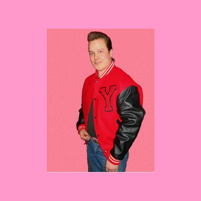 Red and hotsell black baseball jacket