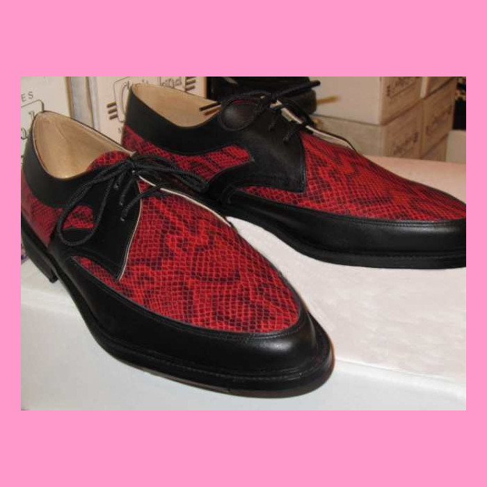 Buddy Shoes, Black Leather/ Red PythonSnake - Garageland