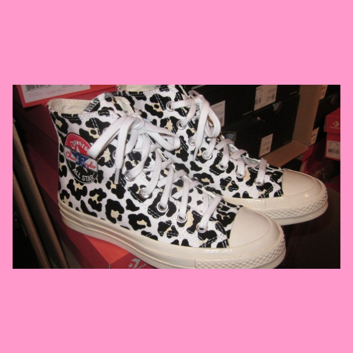 converse all star hi trainers leopard edged egret leather