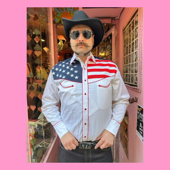 American flag cowboy shirt hot sale