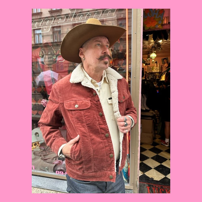 Lee Sherpa Rider Jacket Maroon Corduroy
