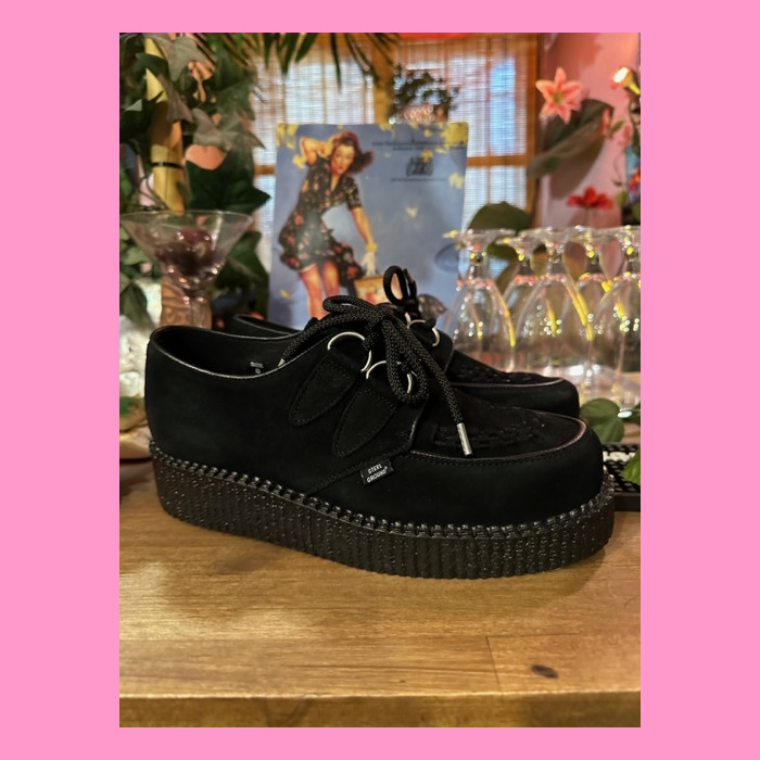 D Ring Creepers Black Suede