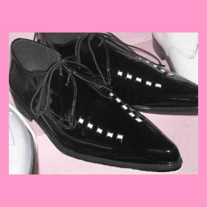 Black Patent WinklePicker/ White Interlacing Garageland