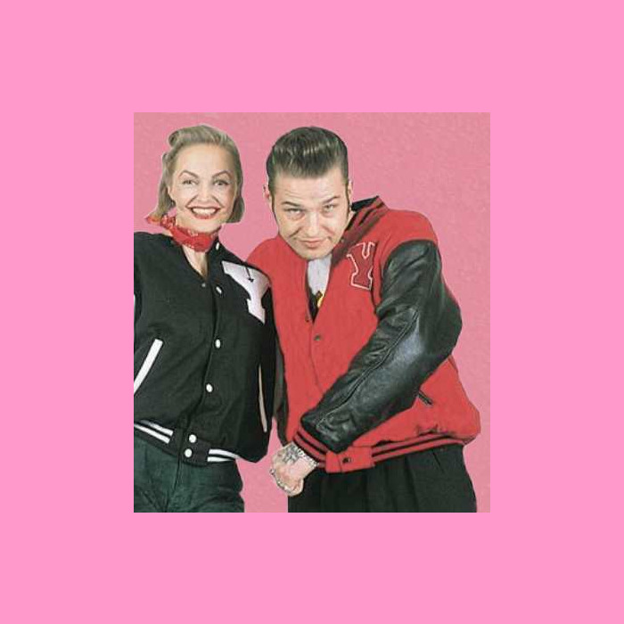 Baseball Jacket Red Black leather sleeves Garageland