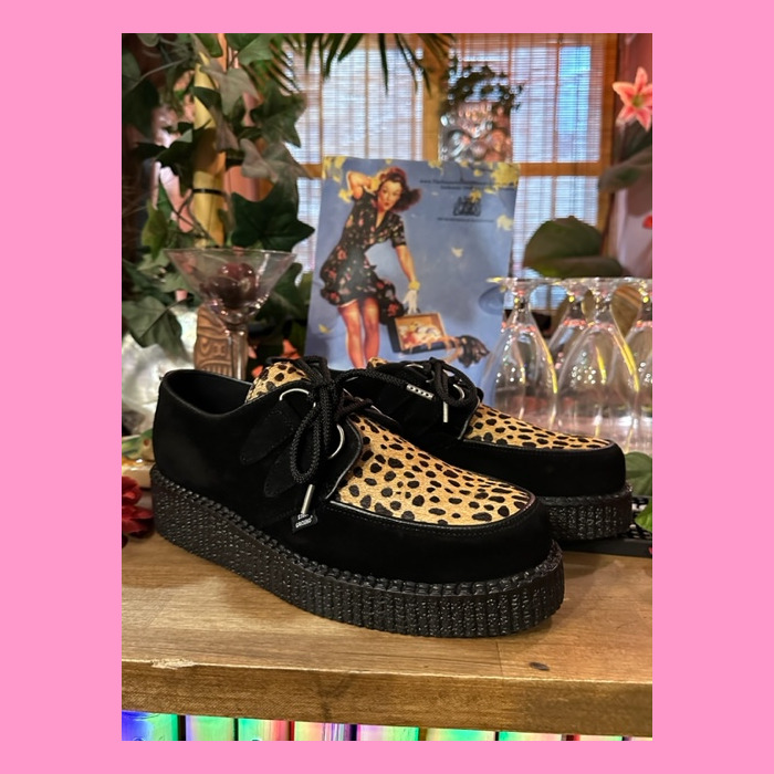 D Ring Creepers Black Suede Camel Leopard Garageland