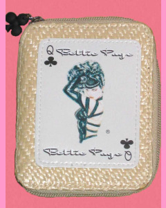 Bettie Page Clubs Straw Wallet