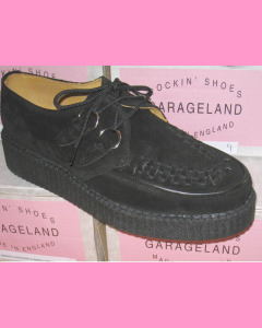Black Suede Round Toe Creepers