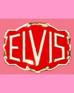 Bright Red Elvis Rectangle Buckle