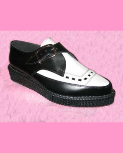 Black & White Leather Pointed Creepers