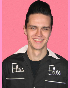 Rock`n'Roll Elvis Bowling Shirt. Embroidered Elvis above the pockets
