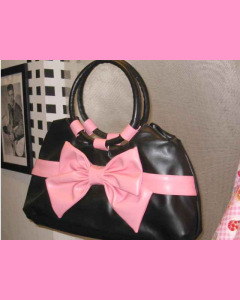 Black and pink Bow Bag
