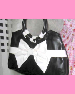 Black and white Bow Bag