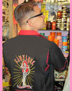 Lady Luck embroidery on the back
