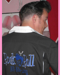 Rock`n'Roll All-Nite Long Bowling Shirt. Large embroidery on the back
