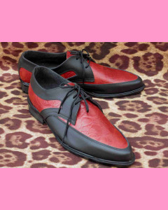 Black leather and red crocodile  Buddy Shoes