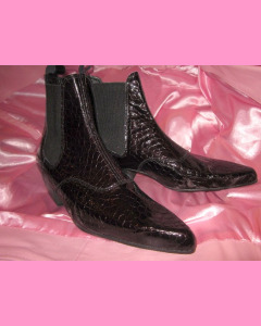 Crocodile Chelsea Boots with cuban heel