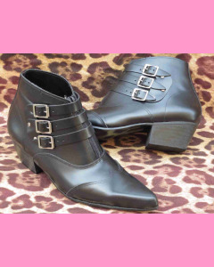 Black leather Stap Boot