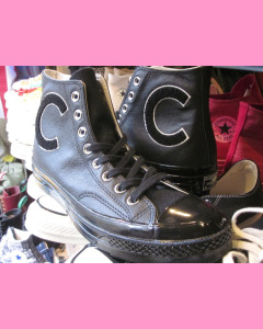 Black leather Monochrome Converse 70´s All Star Hi