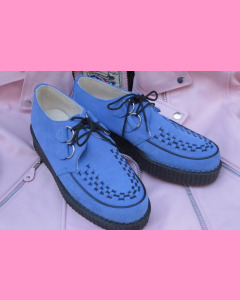 Electric blue Round Low Sole Toe D-Ring Creepers