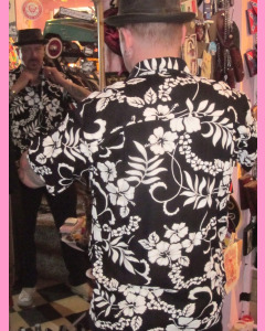 Black Waikiki Hawaiian Shirt