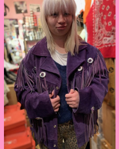 Purple Suede Fringe Jacket