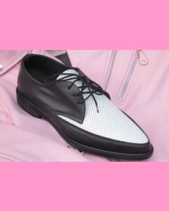 Black and white leather Jam shoes