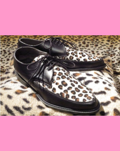 Black leather and leopard Jam Shoes
