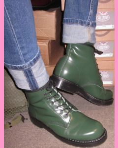 British Racing Green Solovair 8 Hole Soft Cap Derby Boot