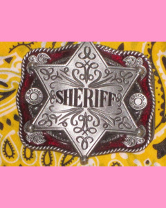 Red Sheriff Star Belt Buckle
