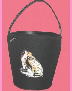 Bettie Page Black Bucket Bag