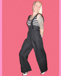 Black 40's Strap Swing  Pants