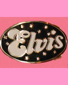 Black Elvis Oval Buckle