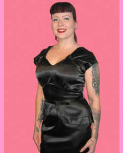 Black Satin 40's Siren Dress