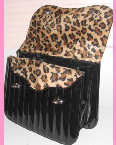 Black Vinyl Leopard Bag