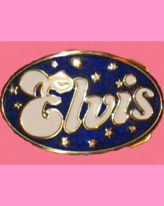 Blue Elvis Oval Buckle