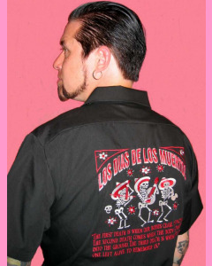 Los dias De Los Muertos Work Shirt. 
Back embroidery