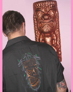 Pinstripe Tiki Shirt