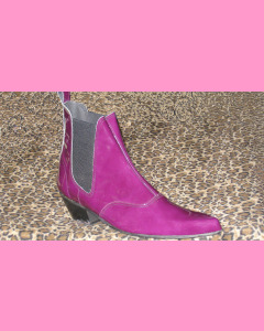 Purple Patent Leather Chelsea Boots