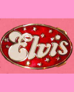 Red Elvis Oval Buckle