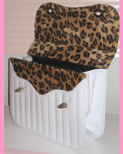 White Vinyl Leopard Bag