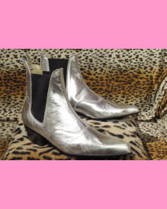 Silver Chelsea Boots with Cuban heel